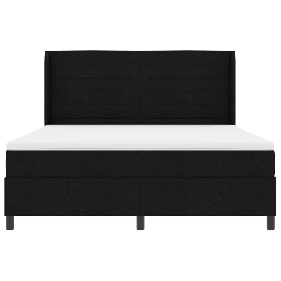 Boxspringbed met matras stof zwart 180x200 cm