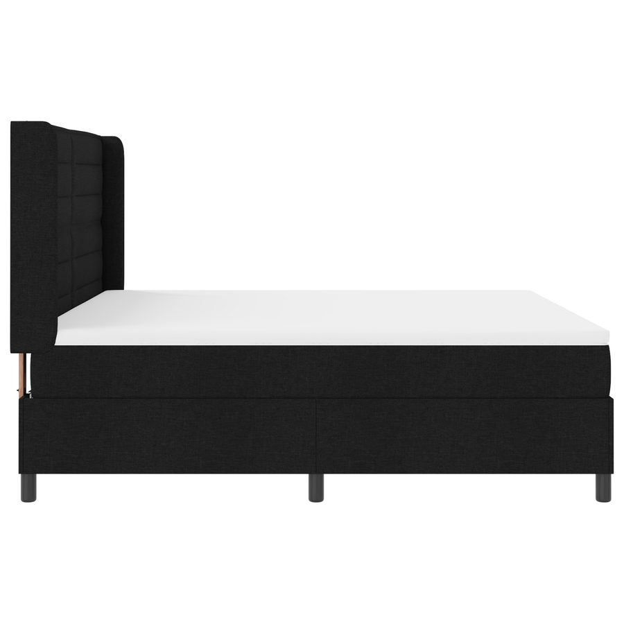 Boxspringbed met matras stof zwart 180x200 cm