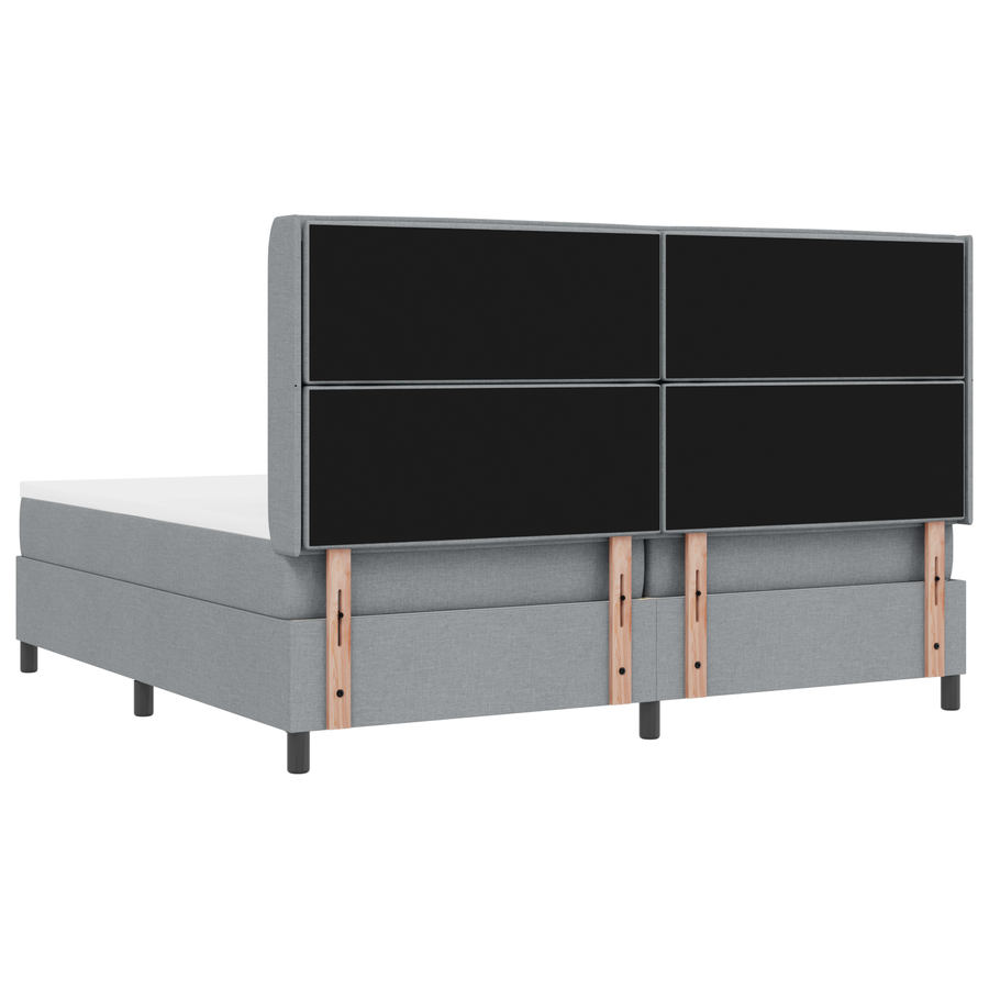 Boxspringbed met matras stof lichtgrijs 200x200 cm
