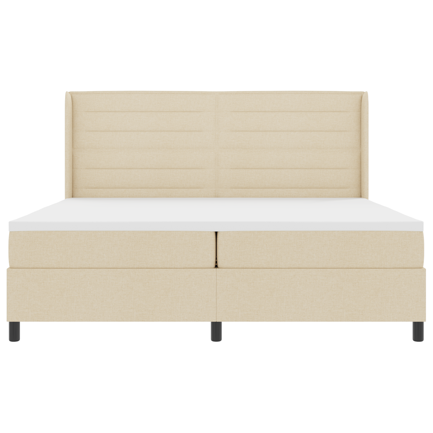 Boxspringbed met matras stof crèmekleurig 200x200 cm