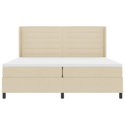 Boxspringbed met matras stof crèmekleurig 200x200 cm