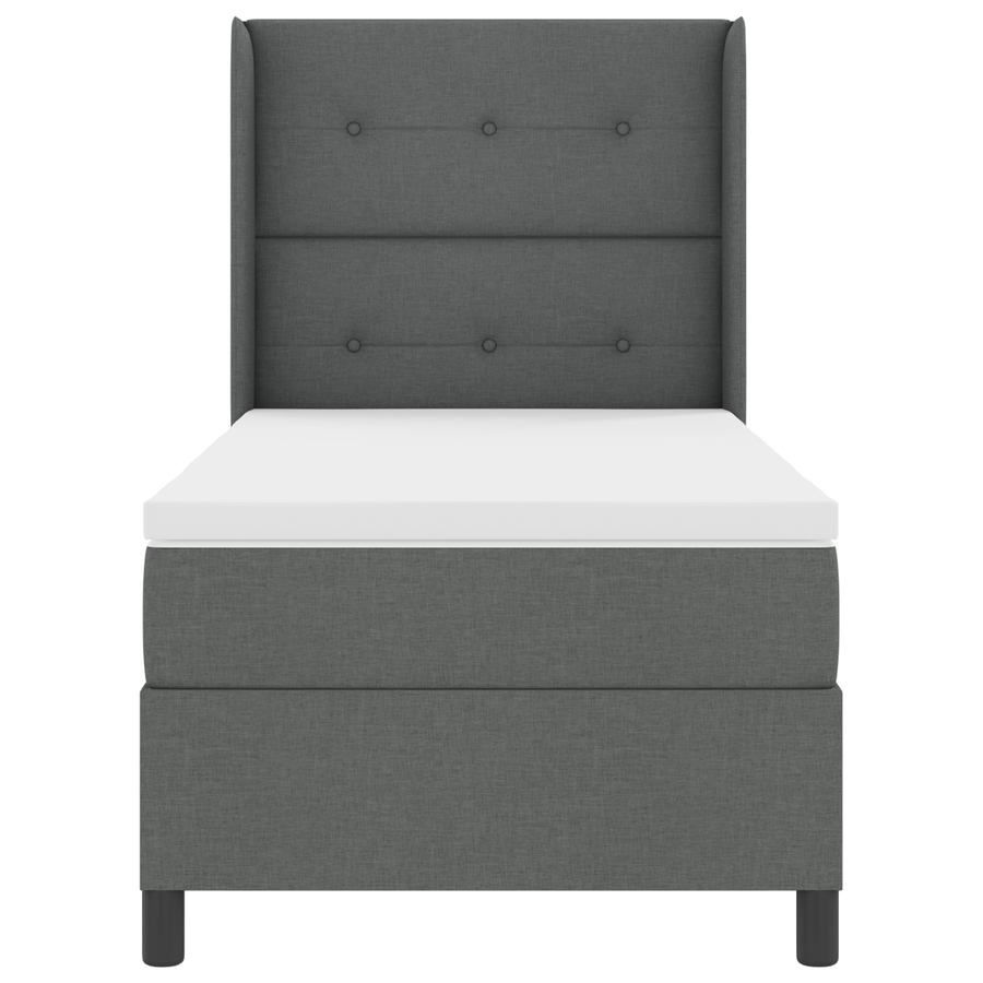 Boxspringbed met matras stof donkergrijs 80x200 cm