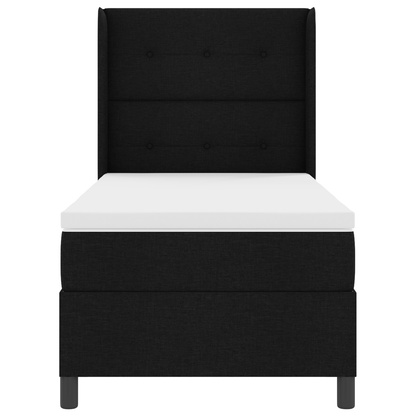 Boxspringbed met matras stof zwart 80x200 cm