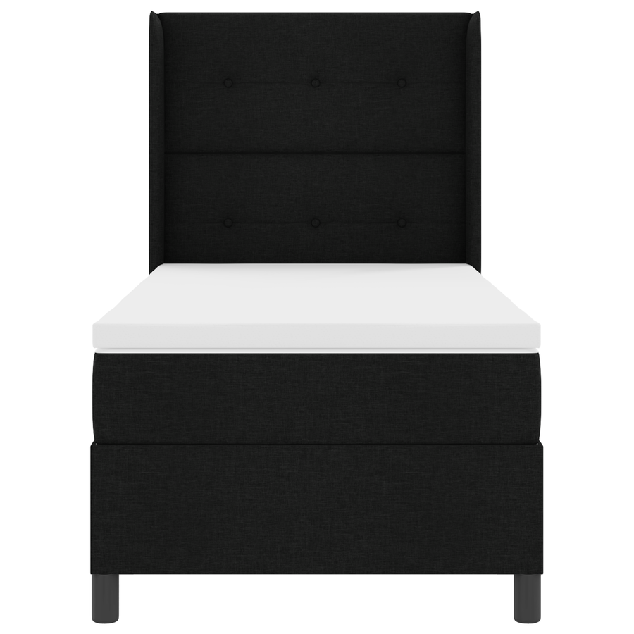 Boxspringbed met matras stof zwart 80x200 cm
