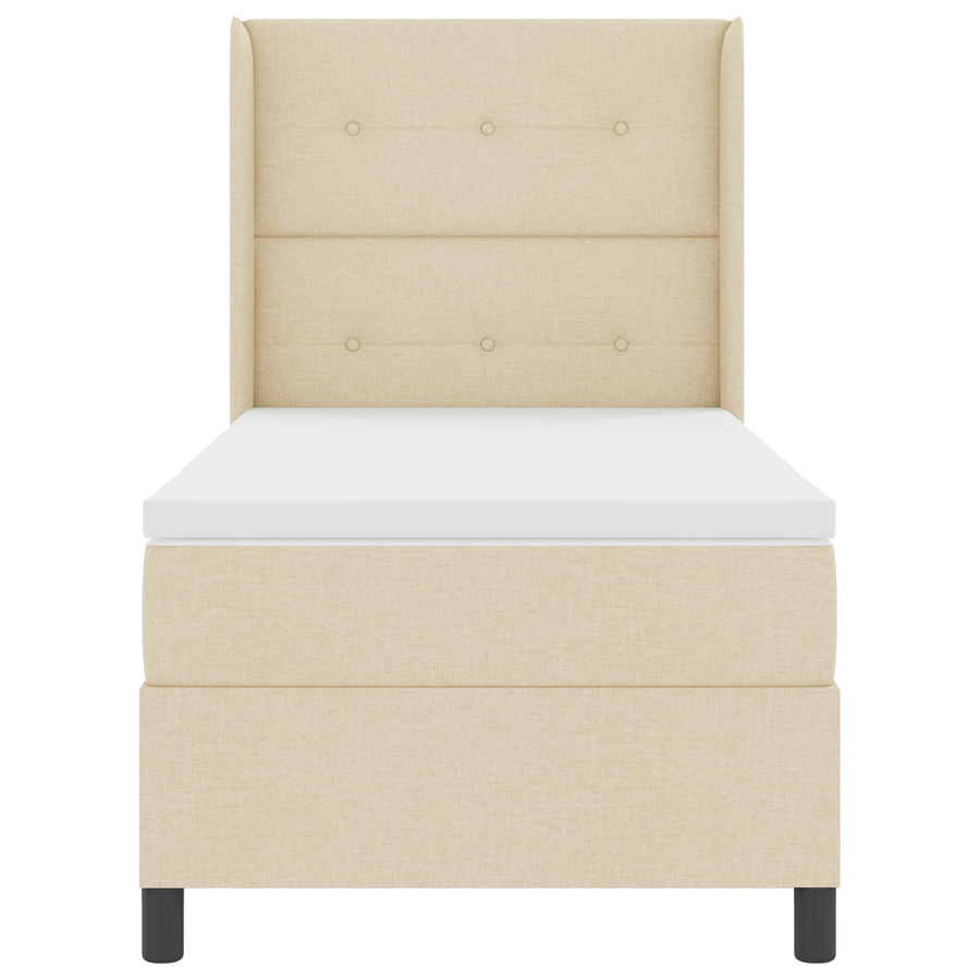 Boxspringbed met matras stof crèmekleurig 80x200 cm