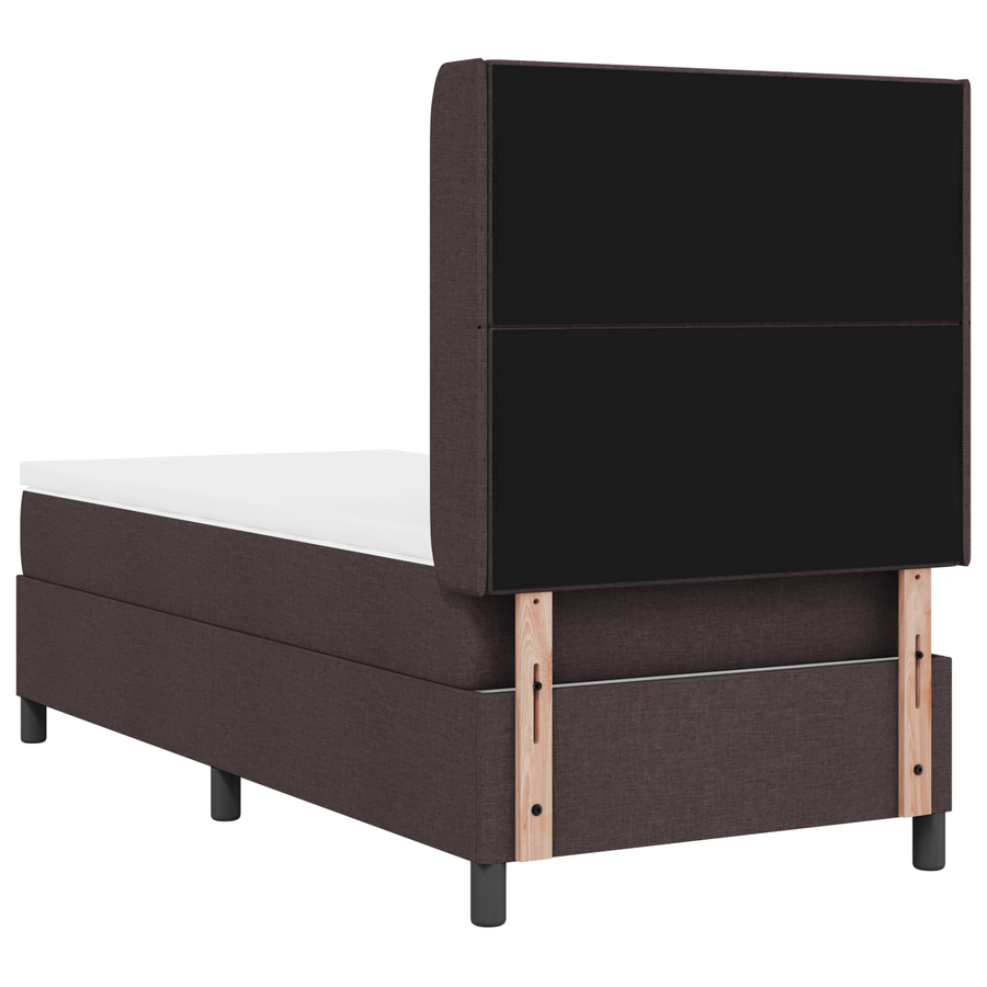 Boxspringbed met matras stof donkerbruin 90x190 cm