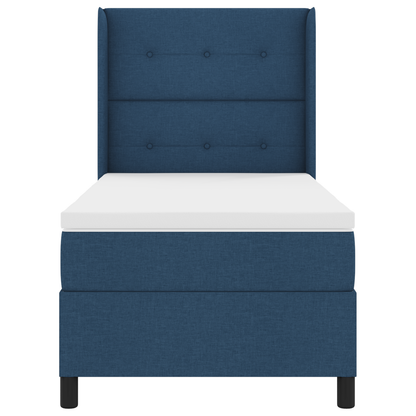 Boxspringbed met matras stof blauw 90x190 cm