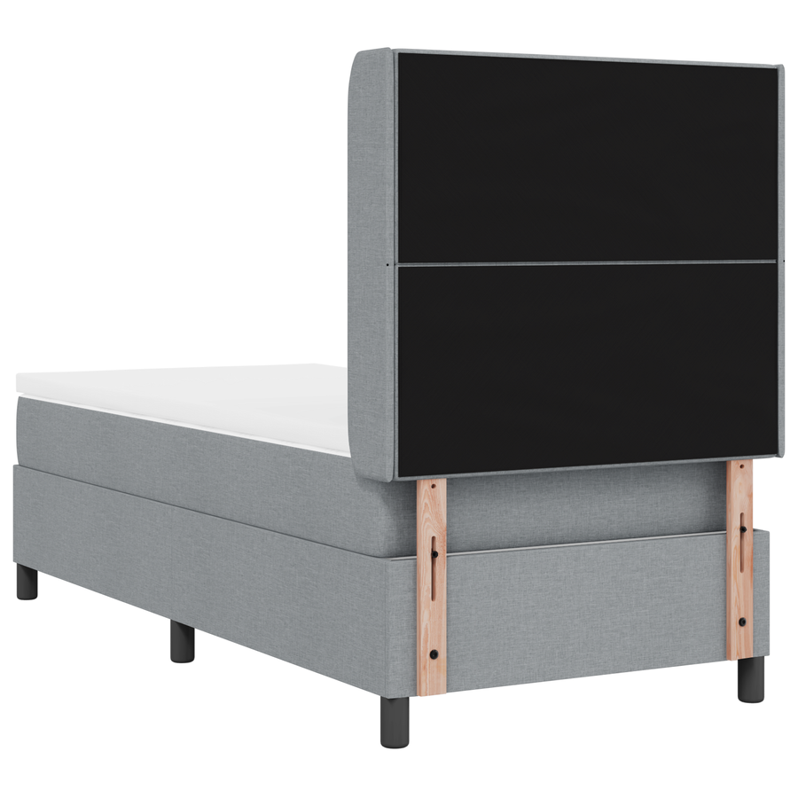 Boxspringbed met matras stof lichtgrijs 90x200 cm