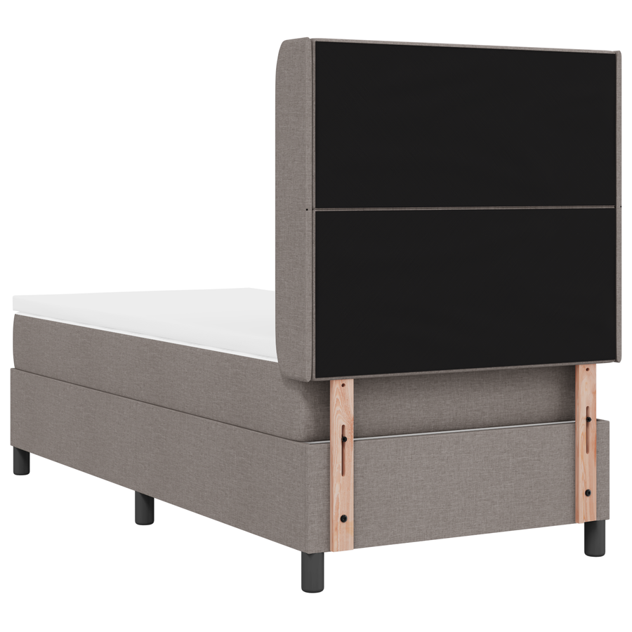 Boxspringbed met matras stof taupe 90x200 cm