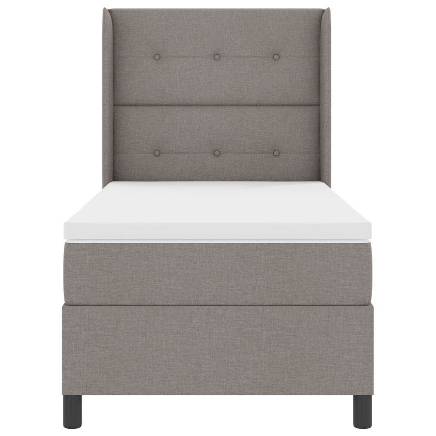 Boxspringbed met matras stof taupe 100x200 cm