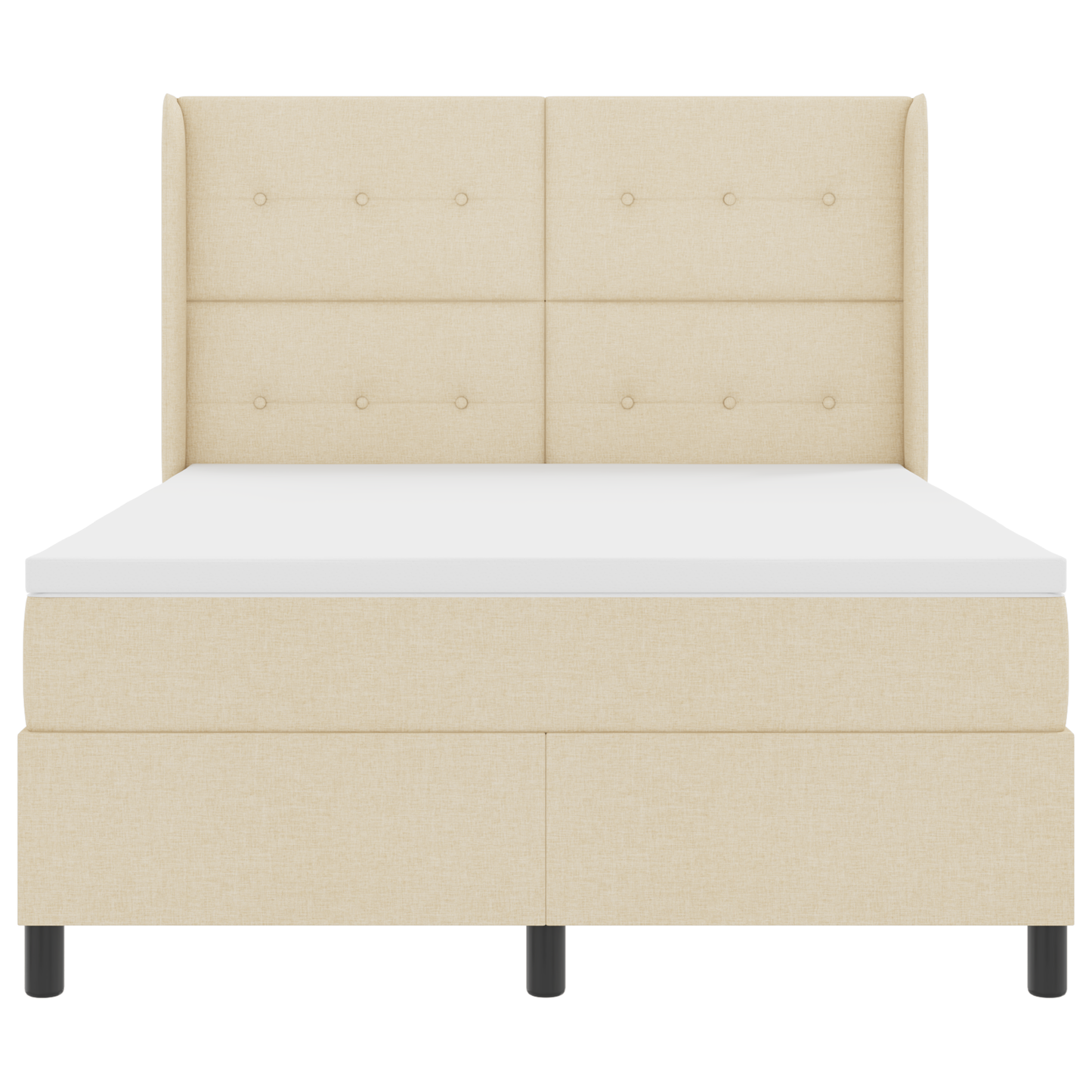 Boxspringbed met matras stof crèmekleurig 140x190 cm