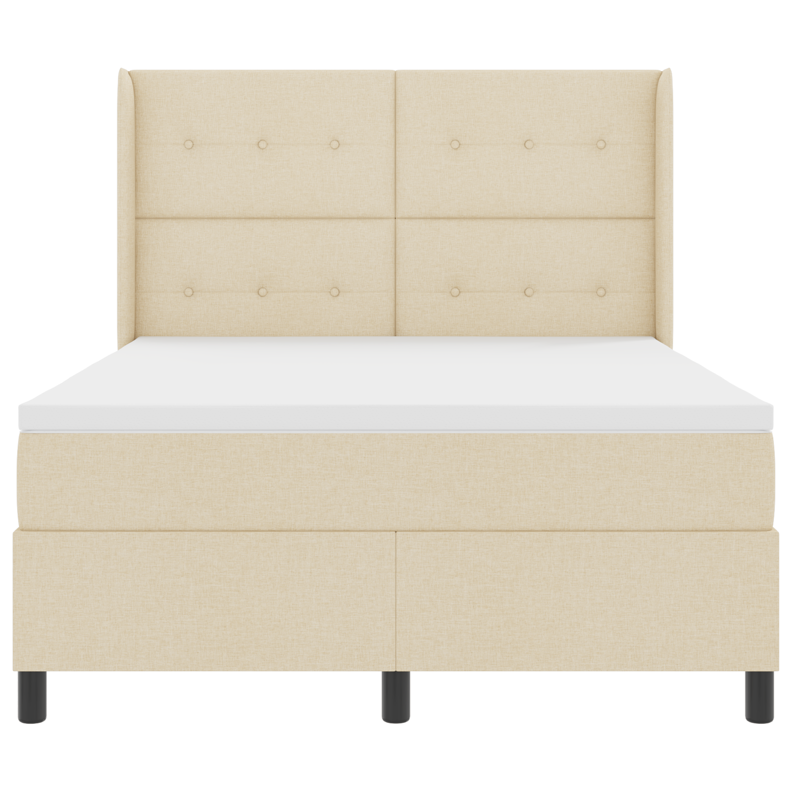 Boxspringbed met matras stof crèmekleurig 140x190 cm