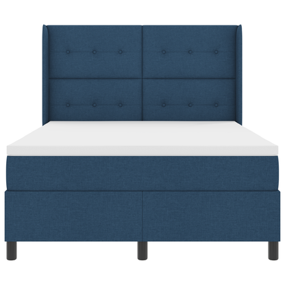 Boxspringbed met matras stof blauw 140x190 cm