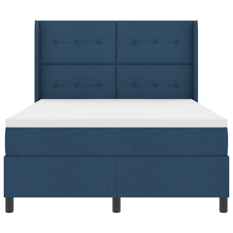 Boxspringbed met matras stof blauw 140x190 cm