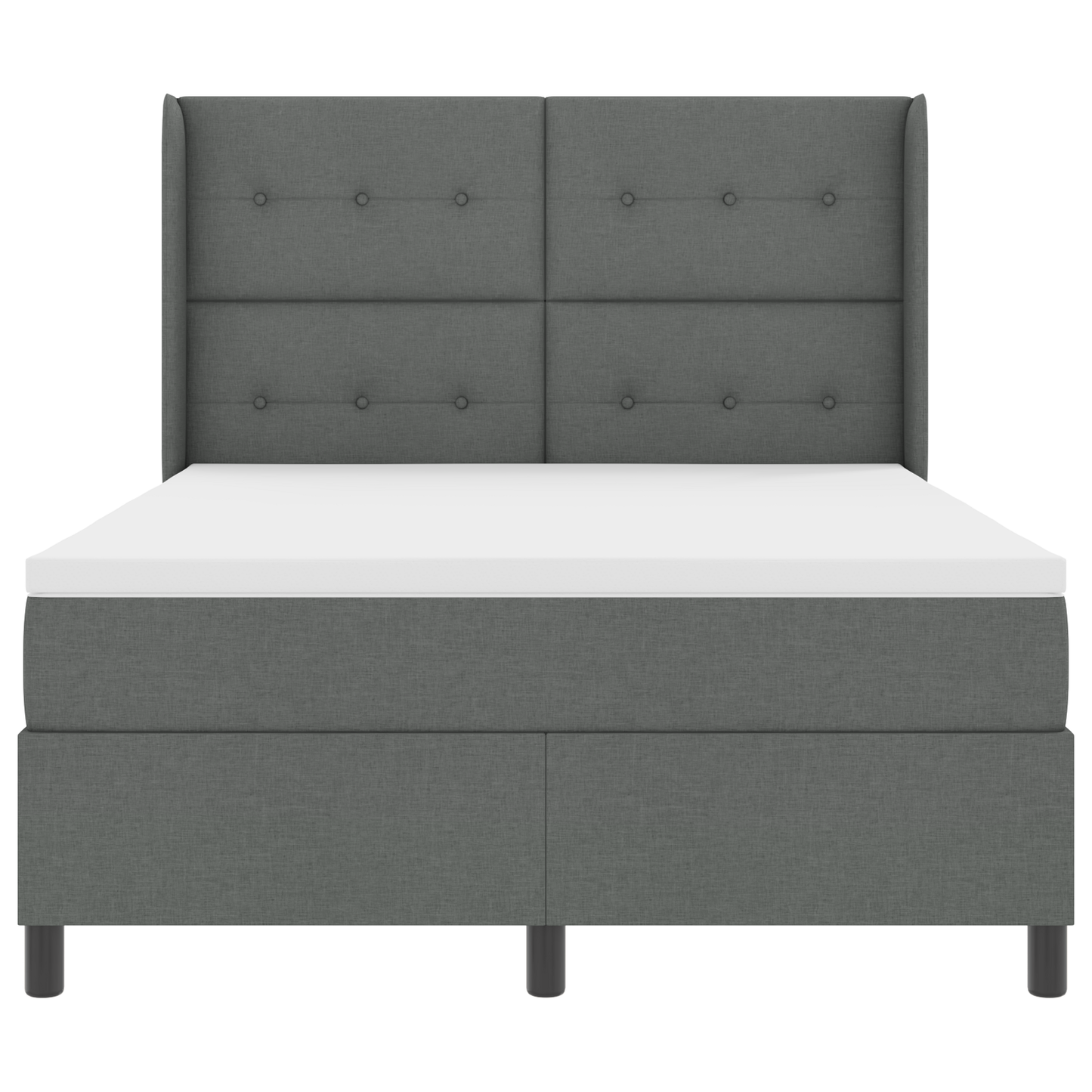 Boxspringbed met matras stof donkergrijs 140x200 cm