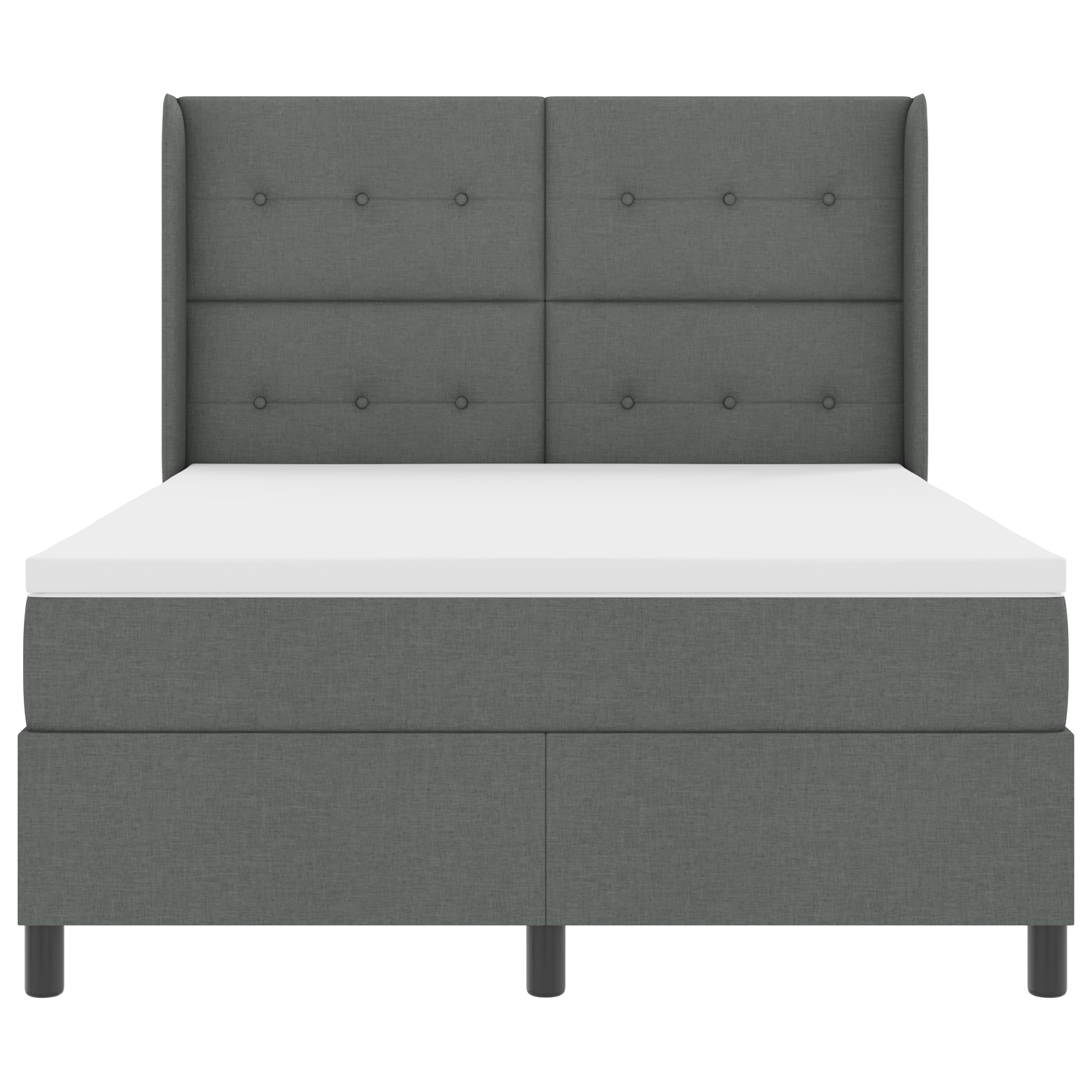 Boxspringbed met matras stof donkergrijs 160x200 cm