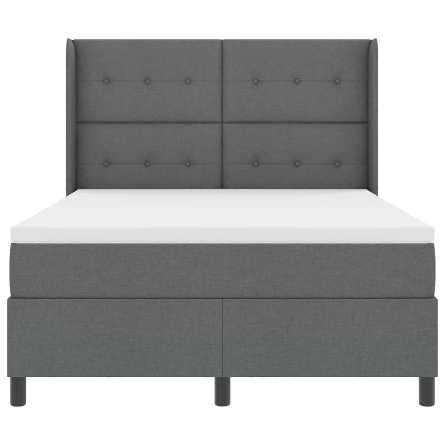 Boxspringbed met matras stof donkergrijs 160x200 cm