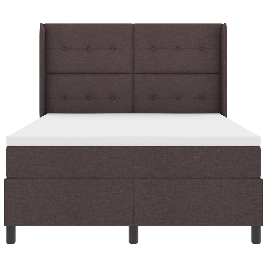 Boxspringbed met matras stof donkerbruin 160x200 cm