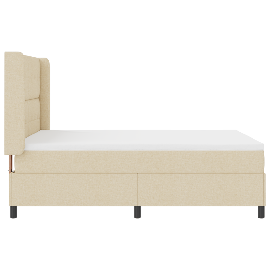 Boxspringbed met matras stof crèmekleurig 160x200 cm