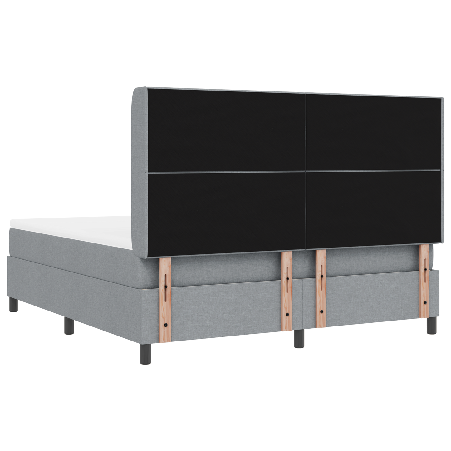 Boxspringbed met matras stof lichtgrijs 180x200 cm