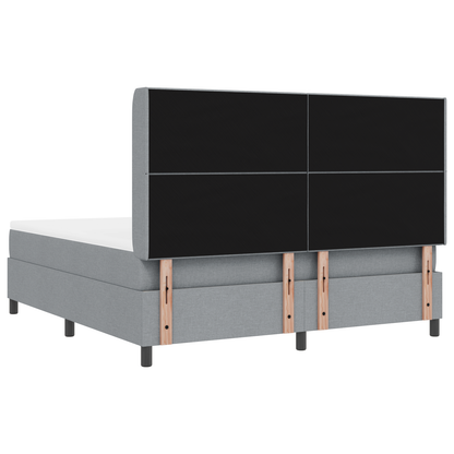 Boxspringbed met matras stof lichtgrijs 180x200 cm