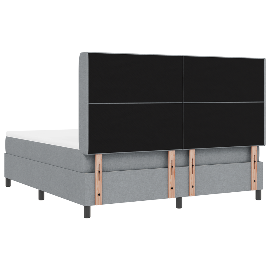 Boxspringbed met matras stof lichtgrijs 180x200 cm