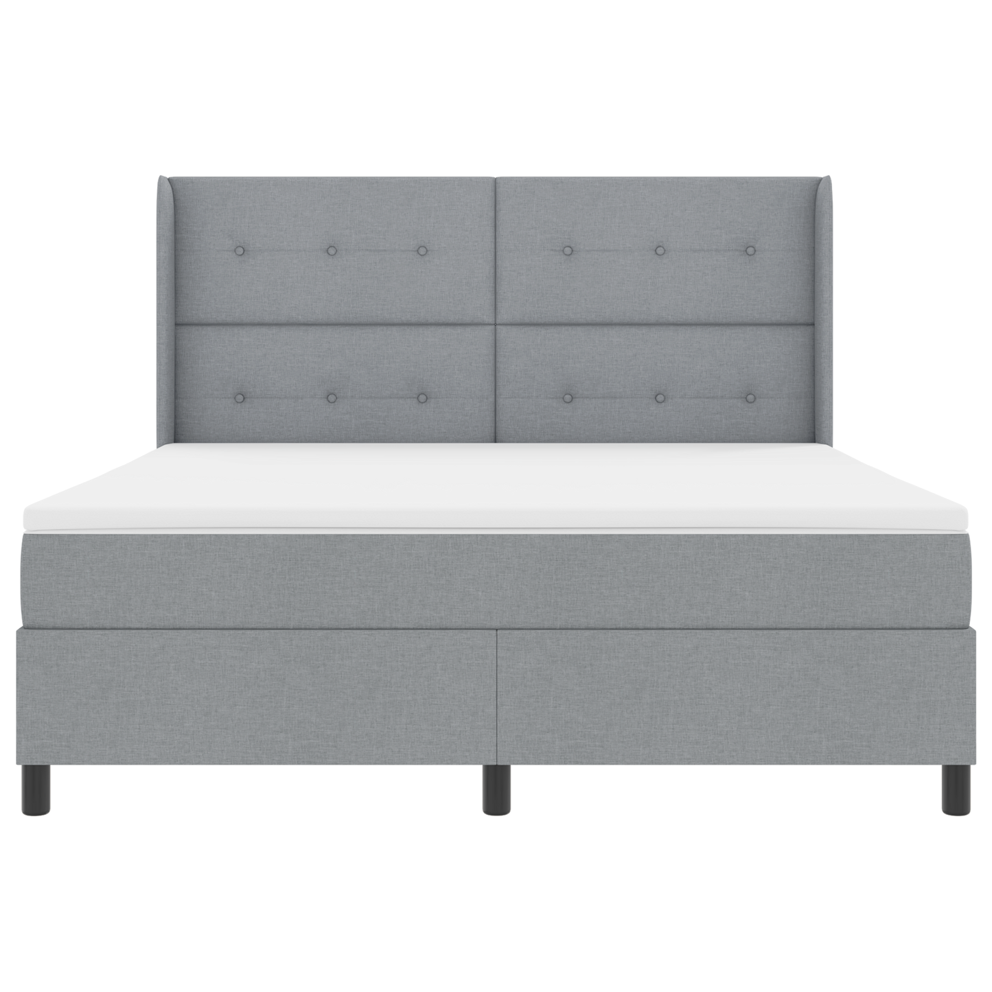 Boxspringbed met matras stof lichtgrijs 180x200 cm