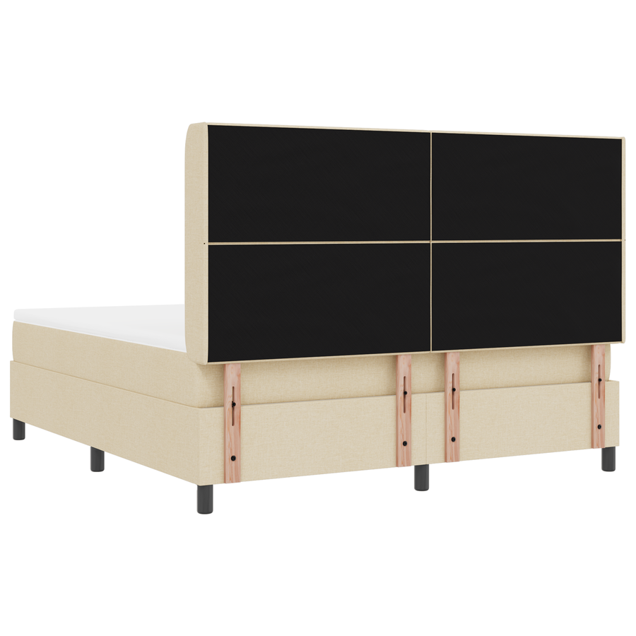 Boxspringbed met matras stof crèmekleurig 180x200 cm
