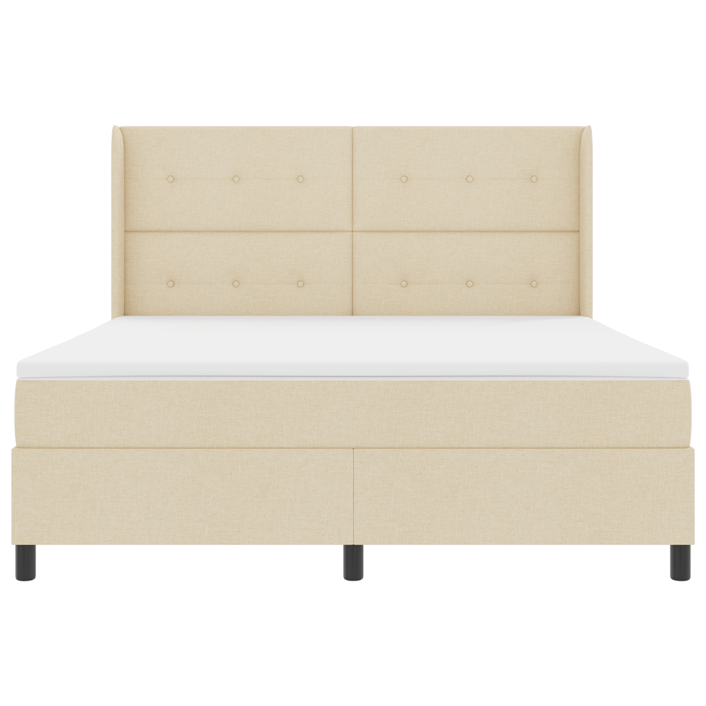 Boxspringbed met matras stof crèmekleurig 180x200 cm