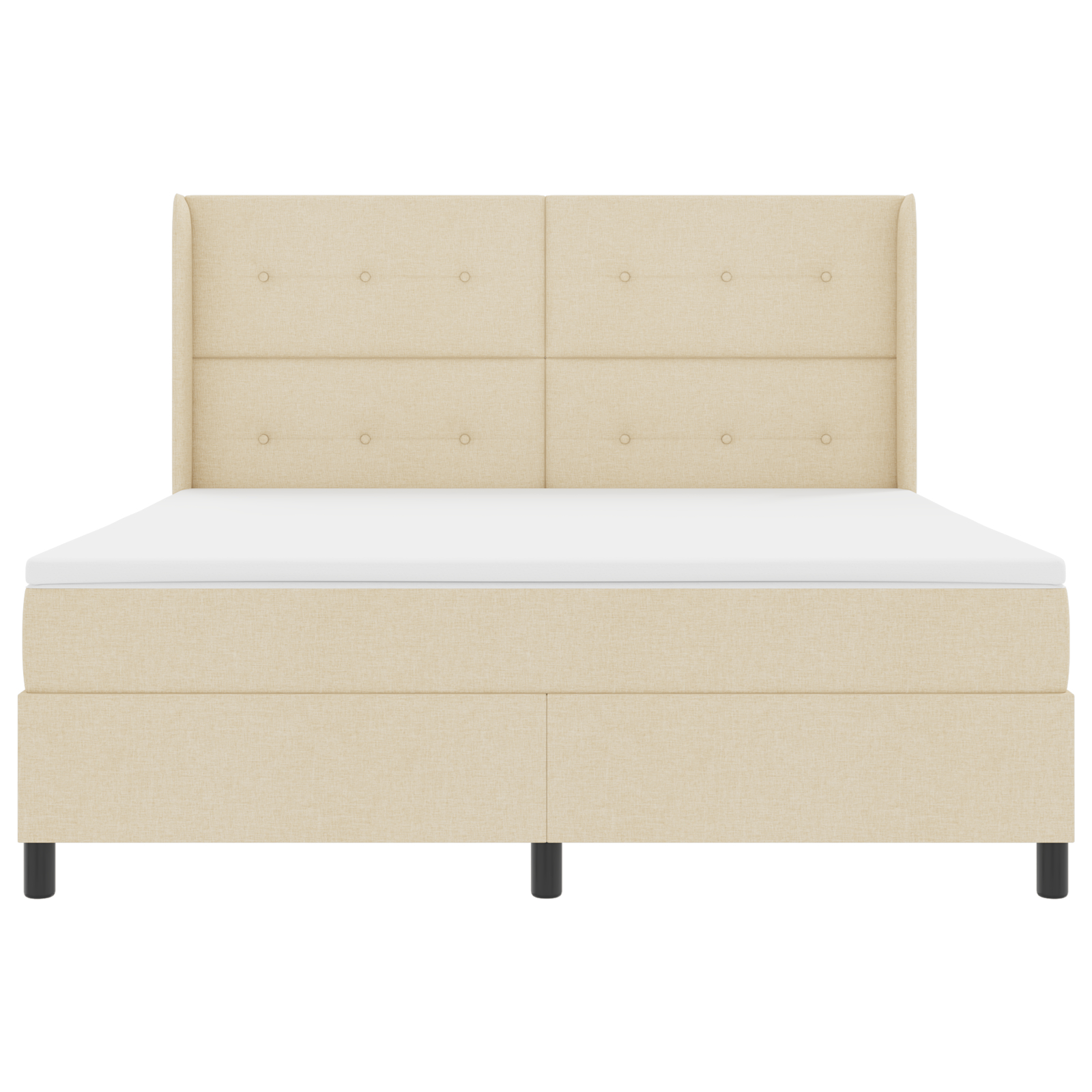 Boxspringbed met matras stof crèmekleurig 180x200 cm