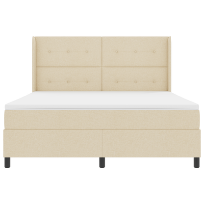 Boxspringbed met matras stof crèmekleurig 180x200 cm