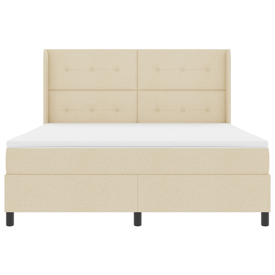 Boxspringbed met matras stof crèmekleurig 180x200 cm