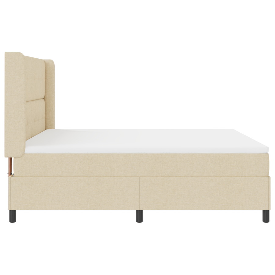 Boxspringbed met matras stof crèmekleurig 180x200 cm