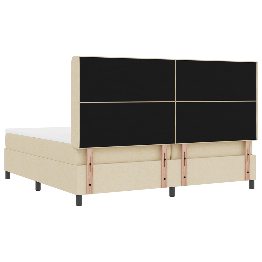 Boxspringbed met matras stof crèmekleurig 200x200 cm