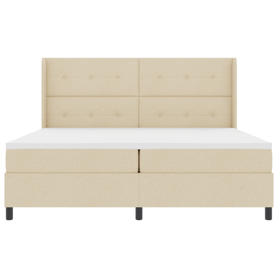 Boxspringbed met matras stof crèmekleurig 200x200 cm