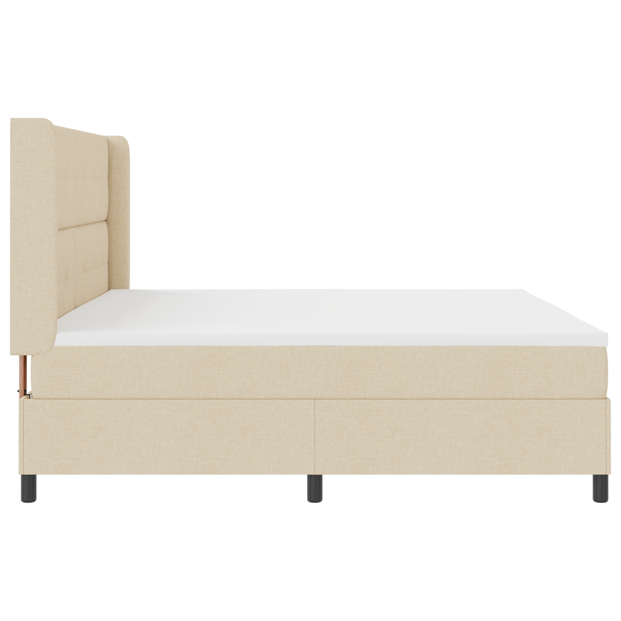 Boxspringbed met matras stof crèmekleurig 200x200 cm