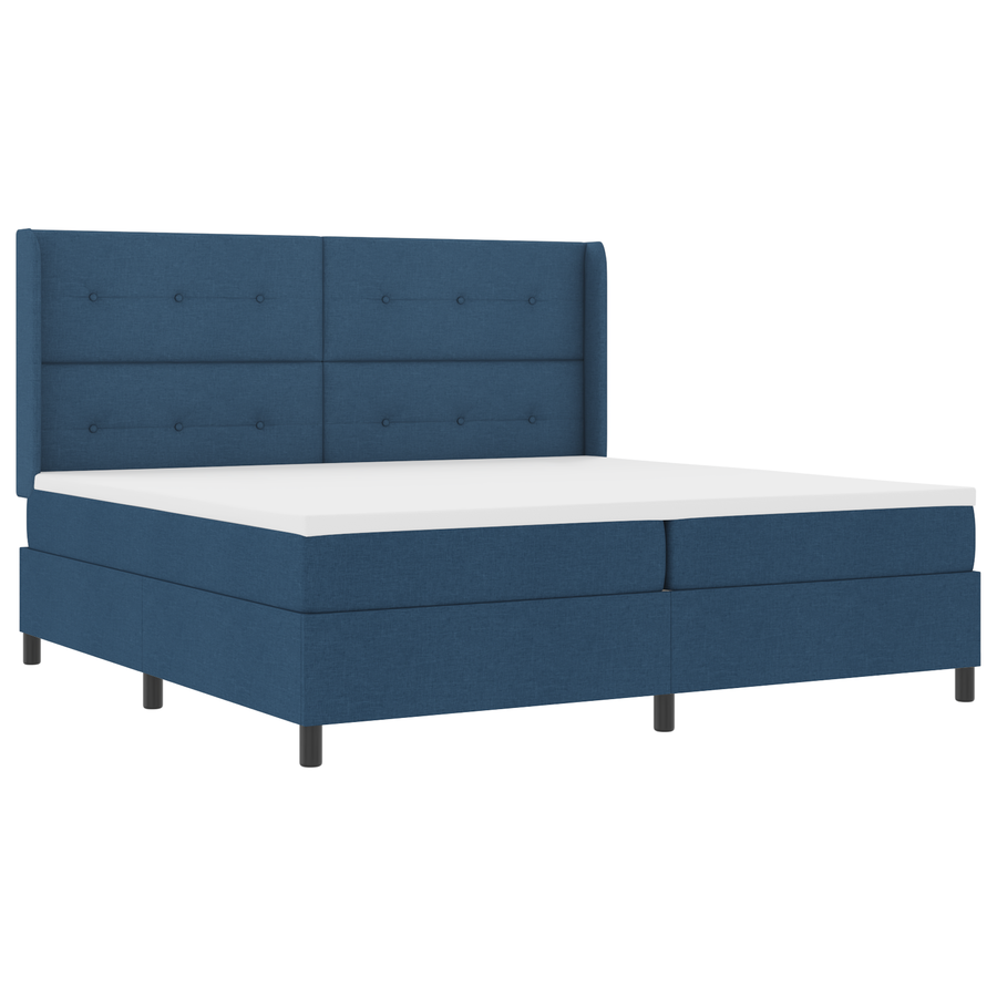 Boxspringbed met matras stof blauw 200x200 cm
