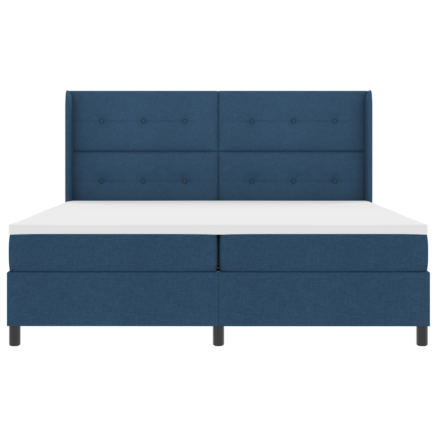 Boxspringbed met matras stof blauw 200x200 cm