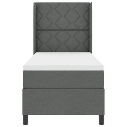 Boxspringbed met matras stof donkergrijs 80x200 cm