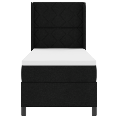 Boxspringbed met matras stof zwart 80x200 cm