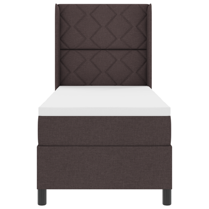 Boxspringbed met matras stof donkerbruin 80x200 cm