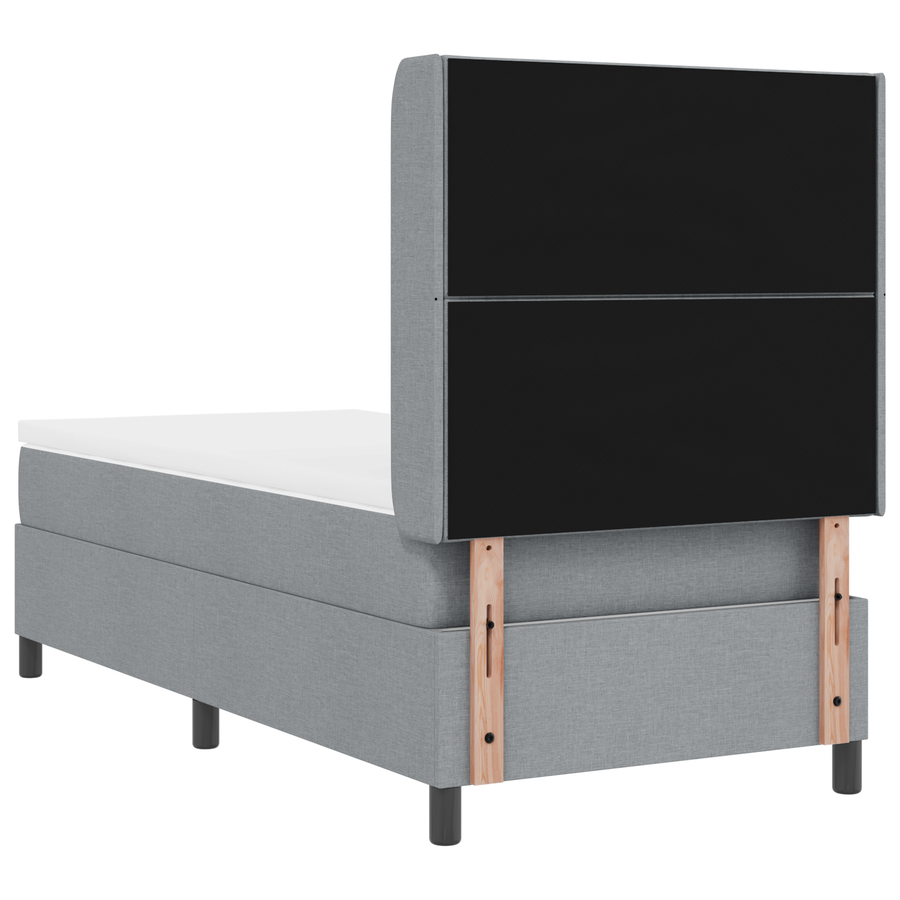 Boxspringbed met matras stof lichtgrijs 100x200 cm