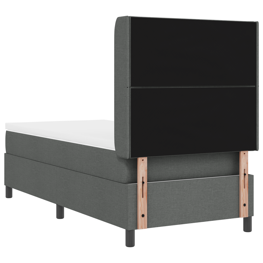 Boxspringbed met matras stof donkergrijs 100x200 cm