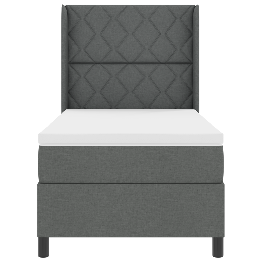 Boxspringbed met matras stof donkergrijs 100x200 cm