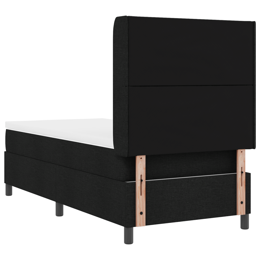 Boxspringbed met matras stof zwart 100x200 cm