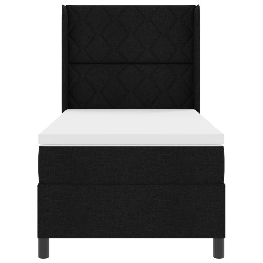 Boxspringbed met matras stof zwart 100x200 cm