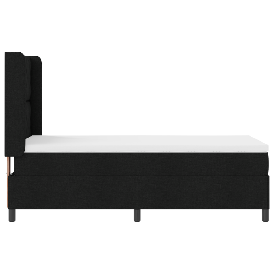 Boxspringbed met matras stof zwart 100x200 cm