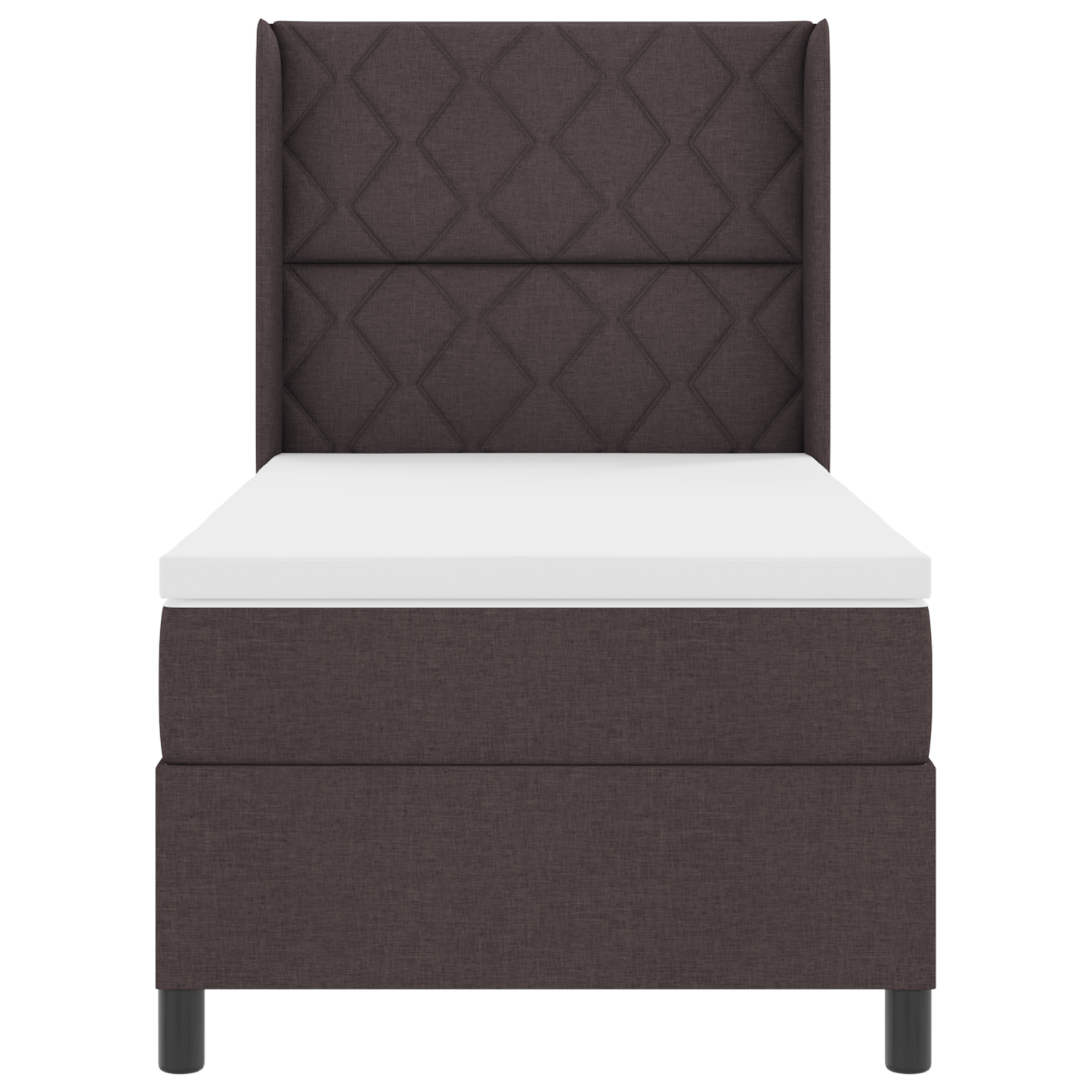 Boxspringbed met matras stof donkerbruin 100x200 cm