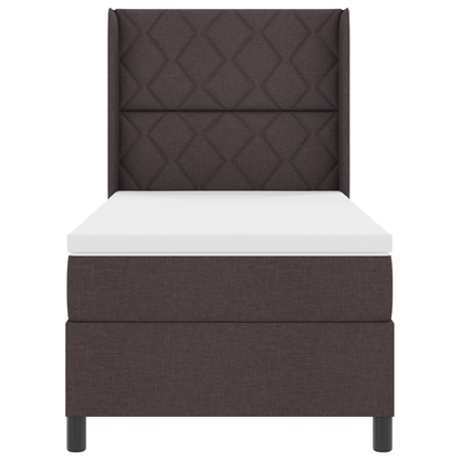 Boxspringbed met matras stof donkerbruin 100x200 cm