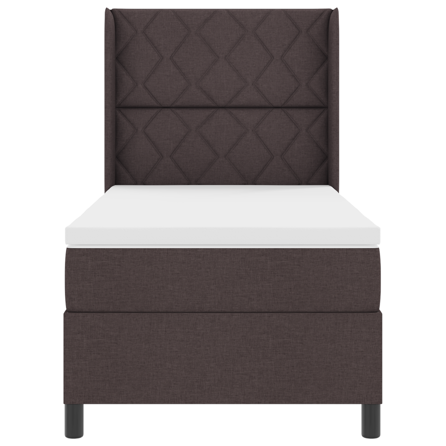 Boxspringbed met matras stof donkerbruin 100x200 cm